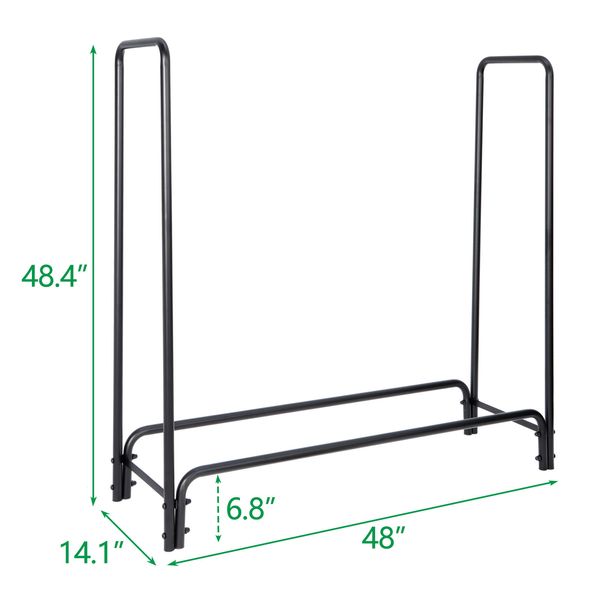 Firewood Log Rack 4FT Wood Lumber Storage Holder for Fireplace Stove Fire Pit