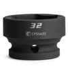 Capri Tools 32 mm Stubby Impact Socket, 1/2 in. Drive, 6-Point, Metric