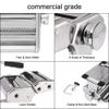 Pasta Maker Machine - Adjustable Crank Roller & Attachments - Manual Hand Press - Silver