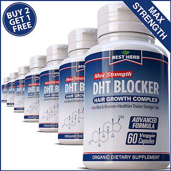 DHT BLOCKER HAIR LOSS PREVENTION TREATMENTS HERBAL VITAMINS PILLS GROW CAPSULES