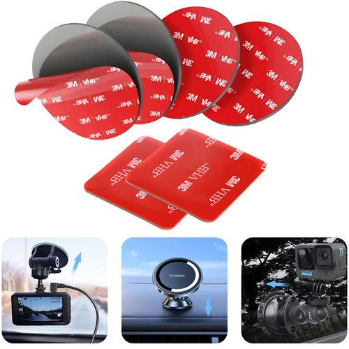 Double Sided Adhesive Pads.Sticky Dash Cam Mounting Tape.Car Mount Sticky Pad Replacement.Heavy Duty Tape Sticker for Cars Dashboard &Daily Use.Waterproof,Heat-Resistant.Squares&Round,6Packs…