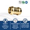 XFITTING 1 inch x 1 inch Press Coupling, Brass, 5 Pieces