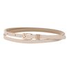 Damara Womens Elegant Slim Metal Keeper Prong Buckle Waist Belt,Beige