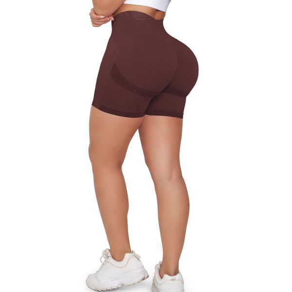 ZAAYO Gym Shorts for Women Scrunch Butt Sport Shorts Seamless Workout Fitness Running Yoga Sport Leggings Short Berry X-Small