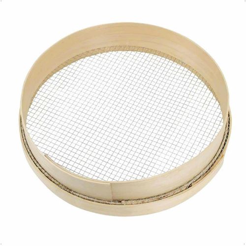 Rekord Garden Sieve with Wooden Edge (Wire, Wood) for Sieving Soil and Compost Diameter: 43 cm, Height: 9.5 cm, Mesh Size: 10 x 10 mm, Wooden Edge Sieve, Compost Sieve