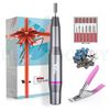 Electric Nail File Kit Professional Manicure Pedicure Tool (Gray Silver)