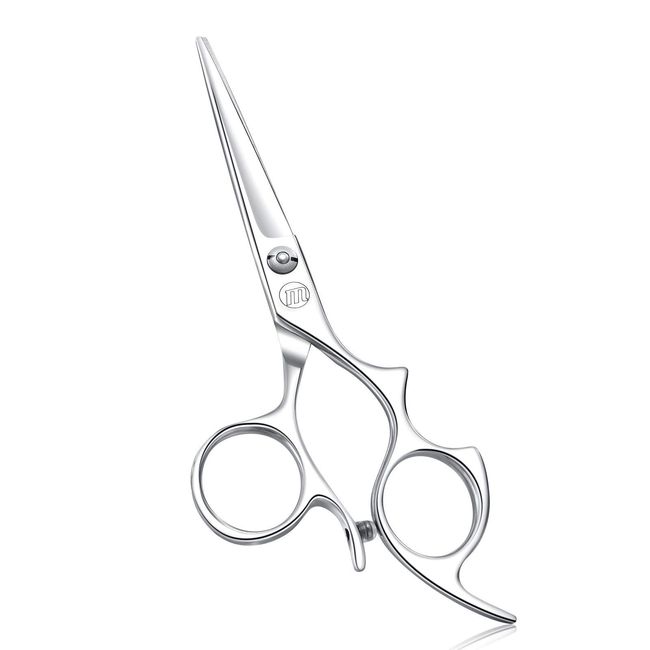 Moontay 6.0" Hair Cutting Shears with Large Finger Holes, Professional Barber Stylist Scissors, Salon Hair Cutting Scissors, 440C Japanese Stainless Steel, Silver