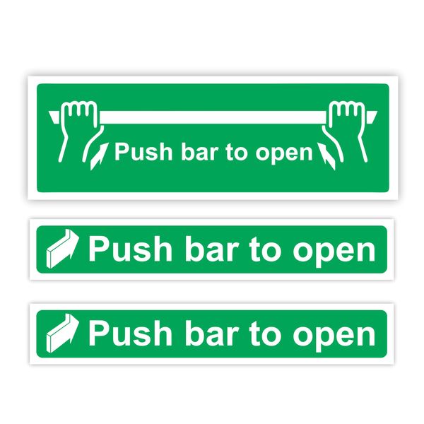 3-Pack Push Bar To Open Sign