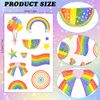 Qpout 12 Sheets Rainbow Temporary Tattoos Butterfly Heart Rainbow Flag Body Art Sticker 130+ Glitter Styles Pride Tattoos for Girls Boys Birthday Party Pride Equality Parades and Celebrations