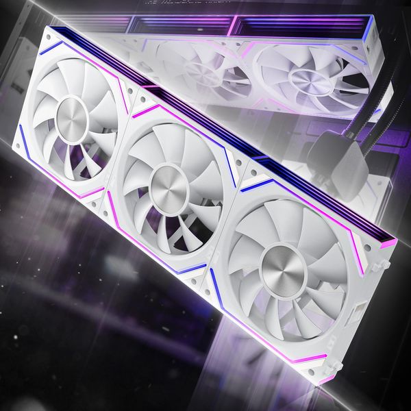 AsiaHorse DAWN-White PC Case Fan 4.7 in (120 mm) 3pcs Forward Facing Fan Blade (Exhaust)