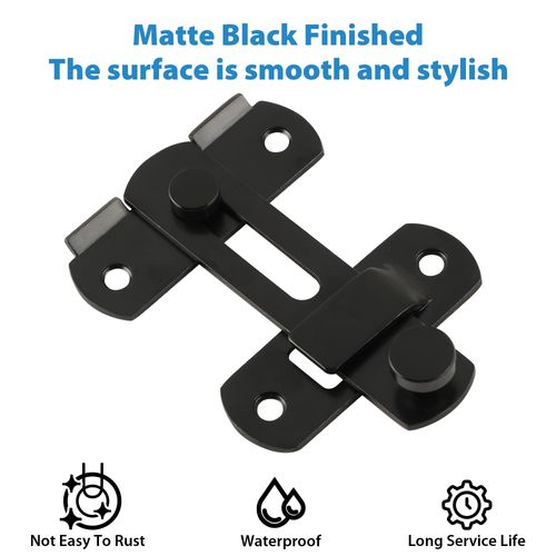 Alise 2Pcs Flip Latch Gate Latches, 4 inch Heavy Duty SUS304 Stainless Steel Gate Hardware,Safety Door Lock for Barn Wood Fence, Sliding French Doors. Matte Black MS9500B-2P
