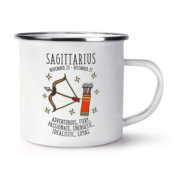 Sagittarius Horoscope Retro Enamel Mug Cup