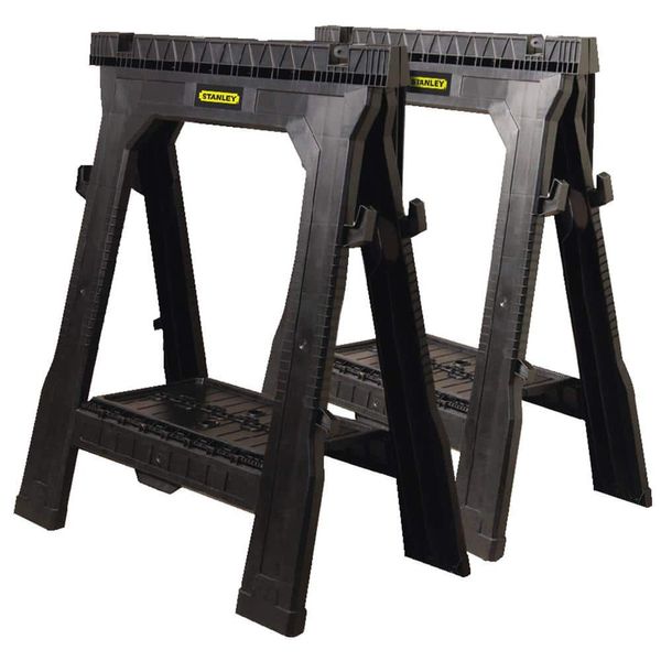 31 In. H Plastic Folding Sawhorse (2 Pack)