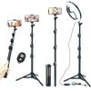 LINCO 10" Ring Light Tripod Stand 80" with iPad iPhone Holder for Live Video