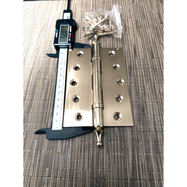 Solid Brass Door Hinge Ball Bearing 5 x 3.5 with Trim Head (Polished Brass)