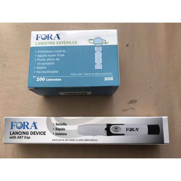 FORA LANCING DEVICE & 100 FORA Sterile Lancets