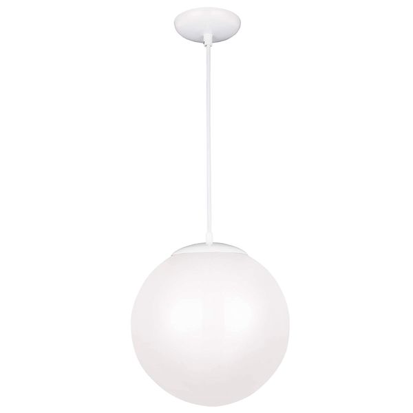 Sea Gull Lighting 6022-15 Leo Globe Pendant Hanging Modern Fixture, One - Light, White