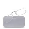 ThinOptics Universal Pod Rectangular Reading Glasses, Clear Frames/White Case, 1 x + 1