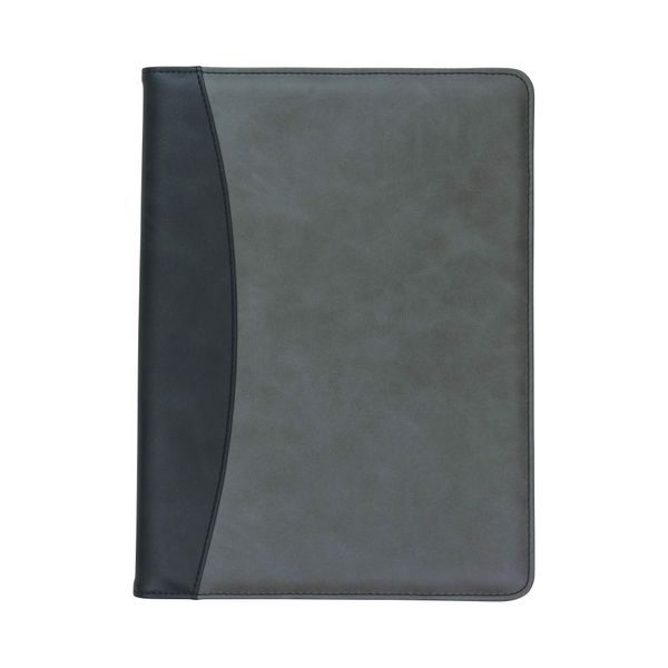 Samsill Two-Tone Padfolio, Resume Portfolio, Business Portfolio, with 8.5 x 11" Writing Pad, Gray & Black