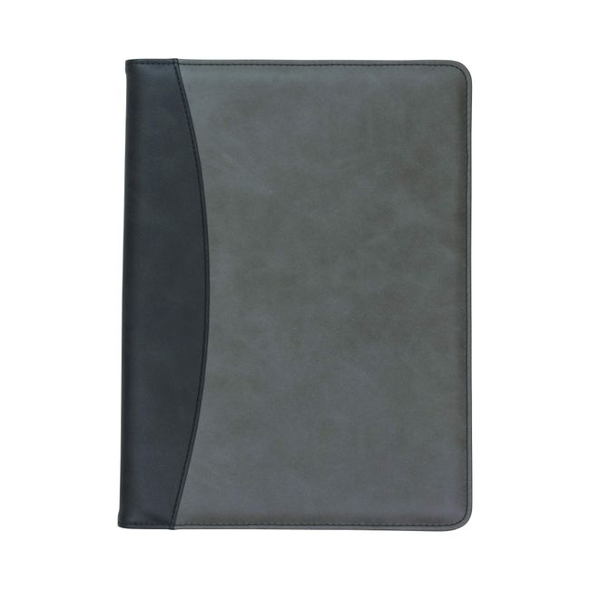 Samsill Two-Tone Padfolio, Resume Portfolio, Business Portfolio, with 8.5 x 11" Writing Pad, Gray & Black