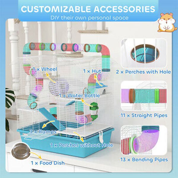 Hamster Exercise Cage Small Animal Habitat Portable Pet Enclosure