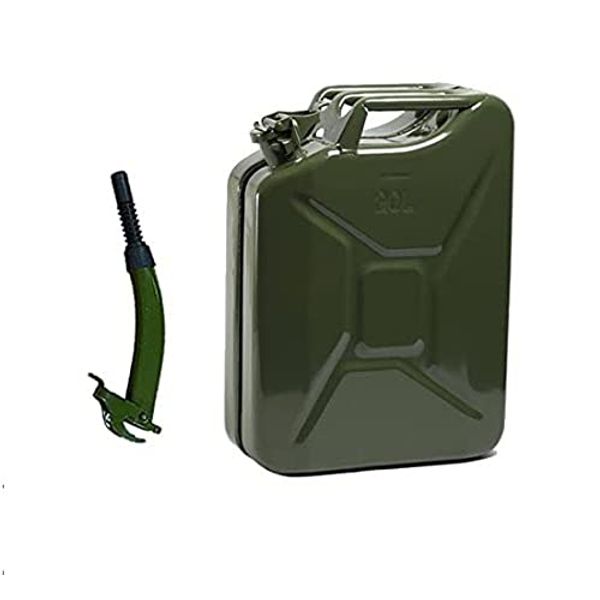 Opticare 20 Litre Green Metal Jerry Can With Spout (UN Approved, GS/TUV Certification)