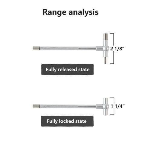 Beslands 6 Pc Telescoping Gage Set, T-Bore Hole Gauges, High Precision Telescopic Bore Gauge with a Portable Case(Range 5/16" - 6")