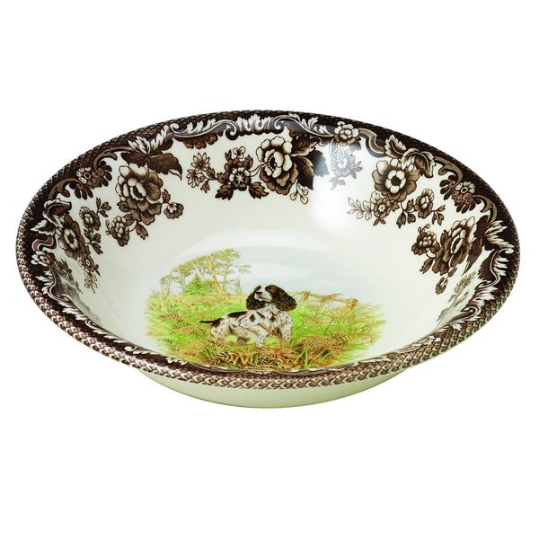 Spode Woodland Ascot Cereal Bowl, English Springer Spaniel, 8” | Perfect for Oatmeal, Salads, and Desserts | Made in England from Fine Earthenware | Microwave and Dishwasher Safe