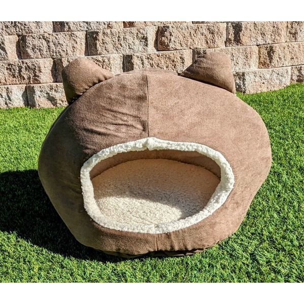 Enchante Plush Cat Ear Design Dome Shaped Luxury Pet Bed Small Animal New