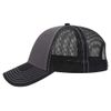 OTTO 6 Panel Low Profile Contrast Vertical Mesh Back Cap - Blk/Ch.Gry/Blk