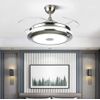 36" Modern Ceiling Fan LED Light Smart Bluetooth Music Player Retractable Blades