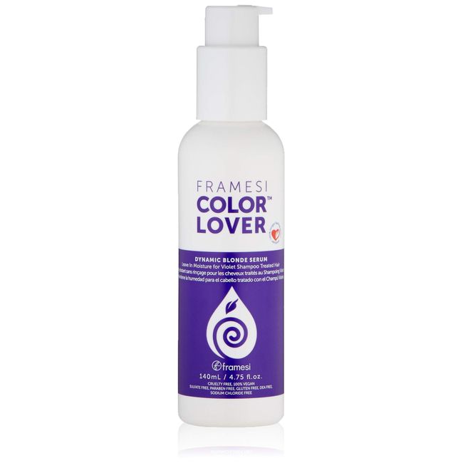 Framesi Color Lover Dynamic Blonde Serum, 4.75 fl oz, Sulfate Free Daily Leave In Conditioner, Color Treated Hair