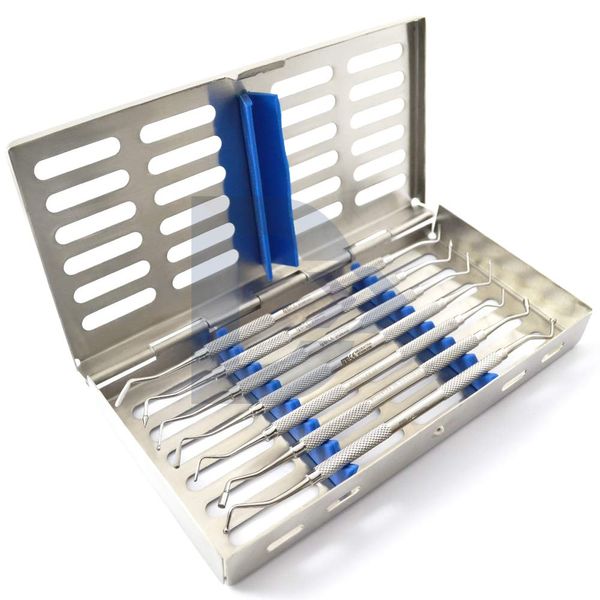 Dental Composite Instruments Kit Filling Flat Spatula Plugger Ball Tip Restorative With Cassette