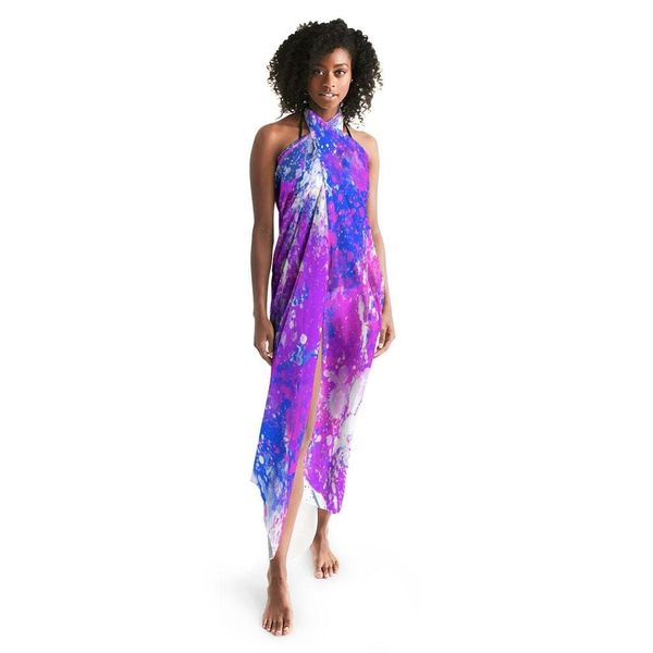 Sheer Sarong Swimsuit Cover Up Wrap / Purple Tie Dye - One Size