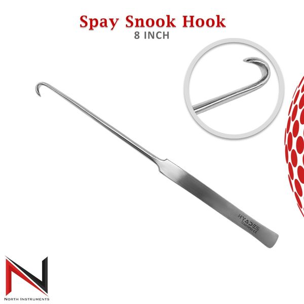 Spay Snook Hook 8 Inches Uterus Removal Veterinary Surgical Instruments