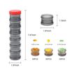 7 Day Pill Organizer Case Stackable Weekly Supplements Vitamins Pills Holder Dispenser Large Translucent Black with Extra Lid