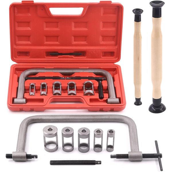 Tanstic 12Pcs Valve Spring Compressor And Lapper Set Auto Tool Kit Red