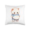 A Chubby Cat With Big Belly Funny Cute Shape. Throw Pillow