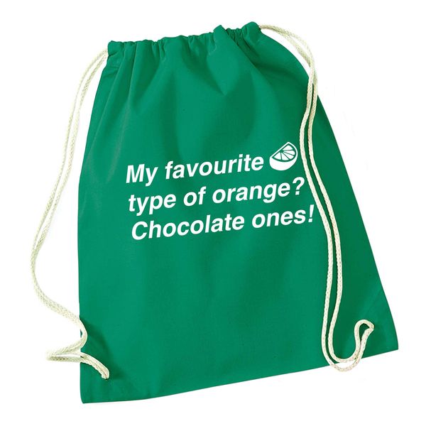Flox Creative Green Drawstring Bag Favourite Oranges Chocolate Ones