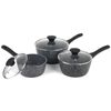 Kitchen Essentials 16/18/20 cm Non-Stick Induction Heat Indicator Collar Saucepan Set