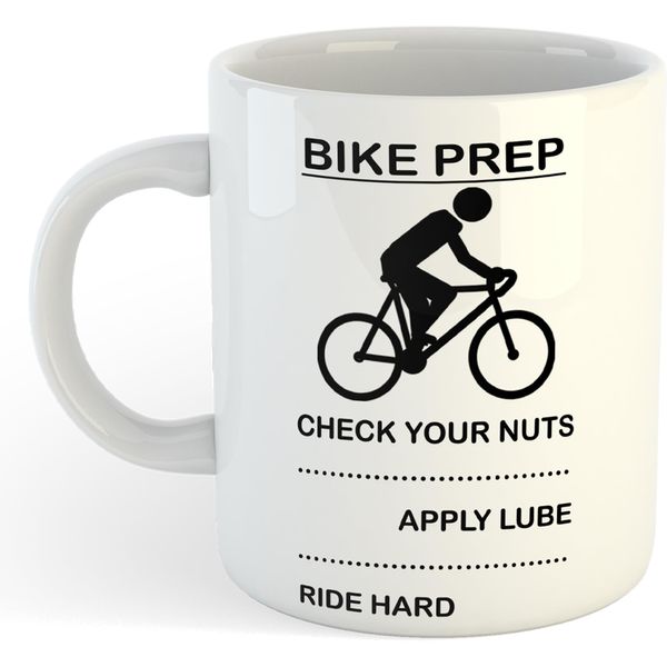 Bike Prep | Funny Gift Idea Cup Tea Coffee | 11oz White Mug