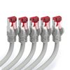 deleyCON 5 x 0.5 m CAT6 Patch Cable S/FTP PIMF Shielding CAT-6 RJ45 Network Cable Ethernet Cable LAN DSL Switch Router Modem Access Point Patch Panels – Grey
