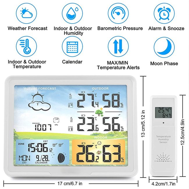 BALDR WiFi Weather Station, Smart Wireless Indoor Outdoor Thermometer with  App and Accurate Real-time Forecast (One Wireless Temperature Sensor