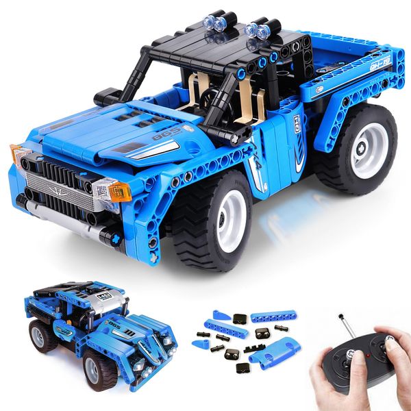 VERTOY Remote Control building Kits, STEM Toys for boys/Girls 6-12 Year Old, Educational Construction Set for Pickup Truck or Racing Car Model, best birthday Gifts for Kids Age 6 7 8 9 10-12