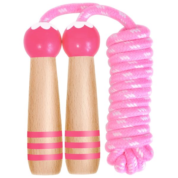 Jump Rope (Easy for Beginners to Jump Rope & Encourages to Love Jumping Rope) Children Toddlers Elementary School Students Wal Base (Pink)