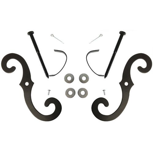 House Guard Hardware 7" Window Shutter Dogs (set of 2) Dog S-Hooks black finish