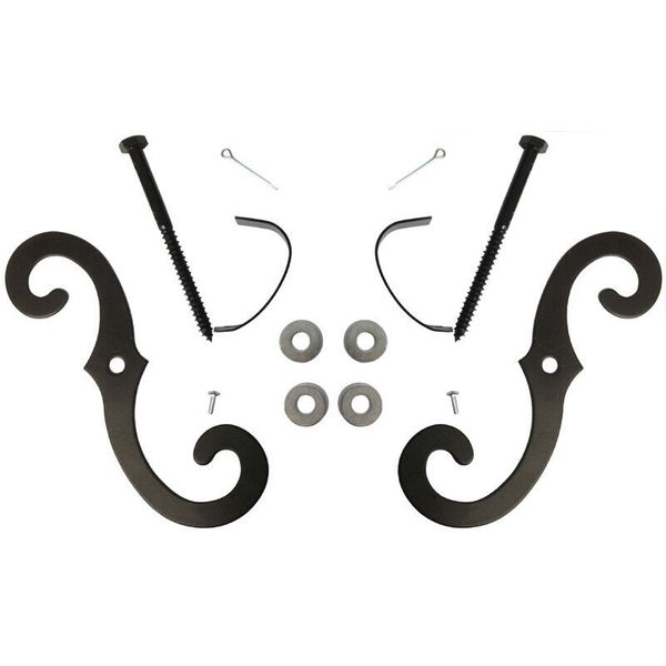 House Guard Hardware 7" Window Shutter Dogs (set of 2) Dog S-Hooks black finish