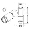 KS Tools 1/4'' Adapter-Stecknuss für Bits 1/4'' hochglanz verchromt