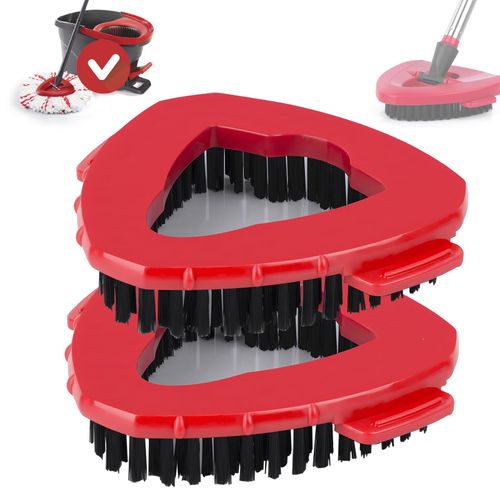2 Pcs Spin Mop Scrub Brush Head Compatible for O Cedar EasyWring 1-Tank System,Ocedar Mop Scrub Brush Floor Cleaning for Bathroom, Kitchen, Tub and Tile, NOT Fit RinseClean