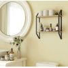 2-Tier Floating Shelf for Bathroom Organization Storage Rustic Wood Wall Decor
